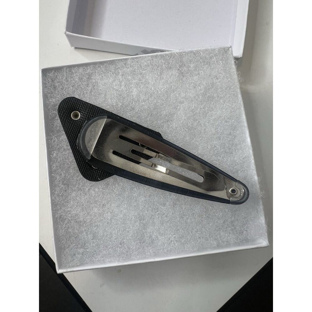 Prada Vintage Hair Clip Barrette Logo Black Women's Fashion Accessory - Picture 4 of 4